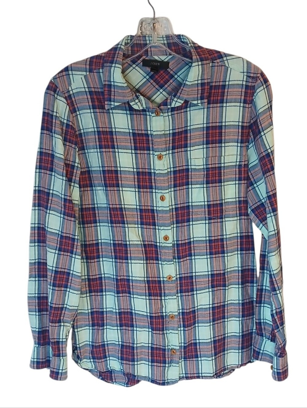 J. Crew Lightweight Plaid Top Size 6